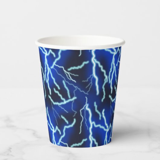 稲妻ボルト電気サンダーストームナイトスカイ 紙コップ (裏面)