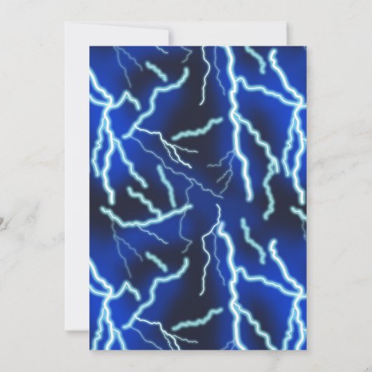 稲妻ボルト電気サンダーストーム誕生日 招待状 (裏面)