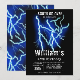 稲妻ボルト電気サンダーストーム誕生日 招待状