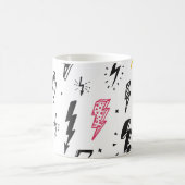 稲妻ボルト、手書きドードルセット。 コーヒーマグカップ (中央)