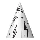 稲妻ボルト、手書きドードルセット。 パーティーハット (裏面)