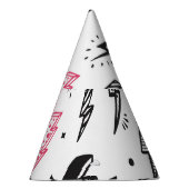 稲妻ボルト、手書きドードルセット。 パーティーハット (右)