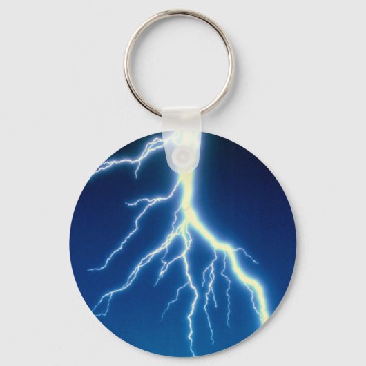稲妻ボルト(青い背景) キーホルダー (正面)