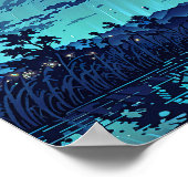 稲妻レイク – イラストレーションスタイル自然アート ポスター (角)