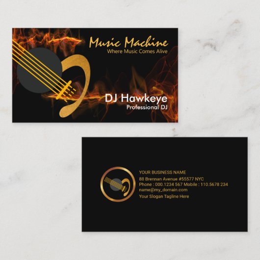 稲妻レッドサウンド波金ゴールドギターDJ 名刺 (正面/裏面)