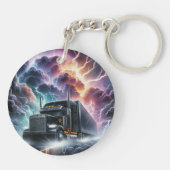 稲妻嵐の中のセミ鮮やかトラック キーホルダー (裏面)