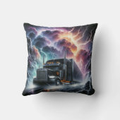 稲妻嵐の中のセミ鮮やかトラック クッション (裏面)