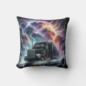 稲妻嵐の中のセミ鮮やかトラック クッション (正面)