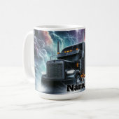 稲妻嵐の中のセミ鮮やかトラック コーヒーマグカップ (正面左)
