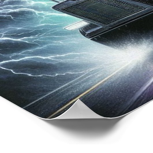 稲妻嵐の中のセミ鮮やかトラック ポスター (角)