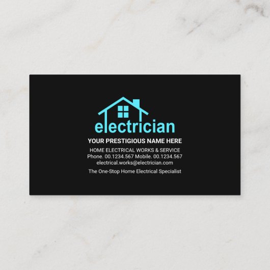 稲妻打ち付け電気技師の屋上 名刺 (裏面)