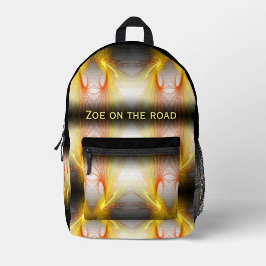 稲妻抽象芸術 – フラククールタル、パーソナル化可能 プリントバックパック (正面)