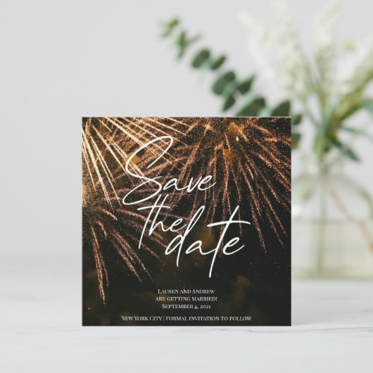 稲妻火の日付を保存結婚する 招待状 (スタンド正面)