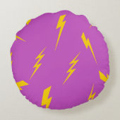 稲妻紫の背景Y2Kパターン ラウンドクッション (裏面)
