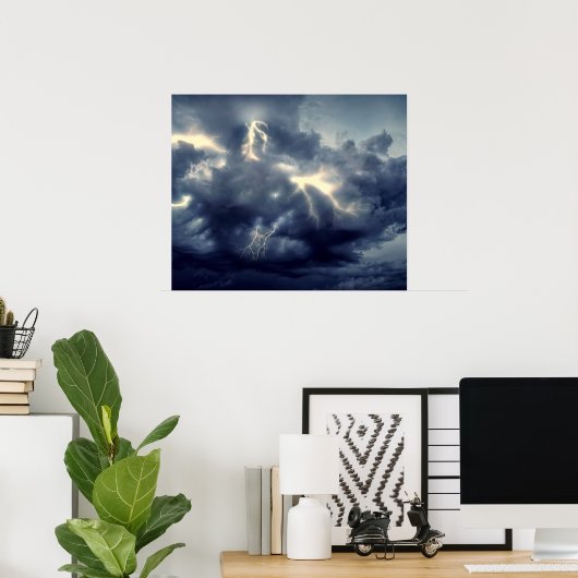 稲妻雷雨 ポスター (ホームオフィス)