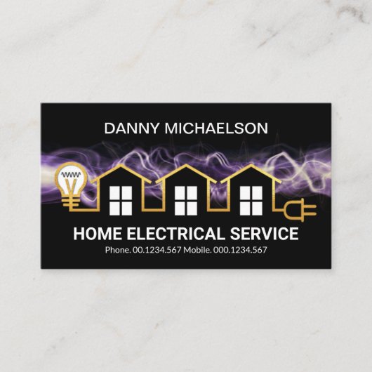 稲妻電力金ゴールド家電回路 名刺 (正面)