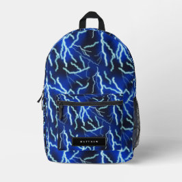 稲妻電気雷雨の夜空 プリントバックパック