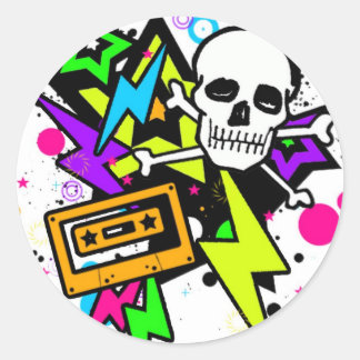 稲妻（ばちゃばちゃ）跳ねるシール ラウンドシール