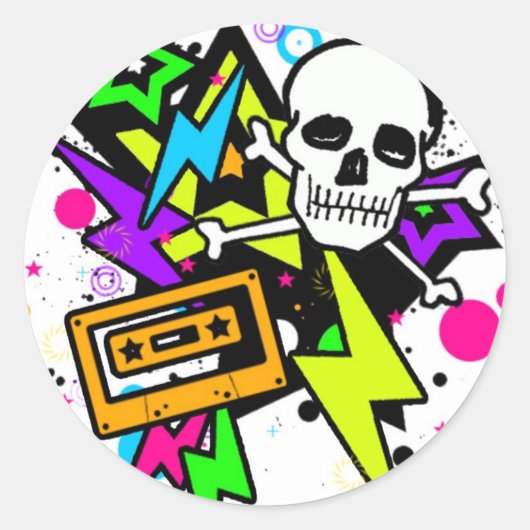 稲妻（ばちゃばちゃ）跳ねるシール ラウンドシール (正面)