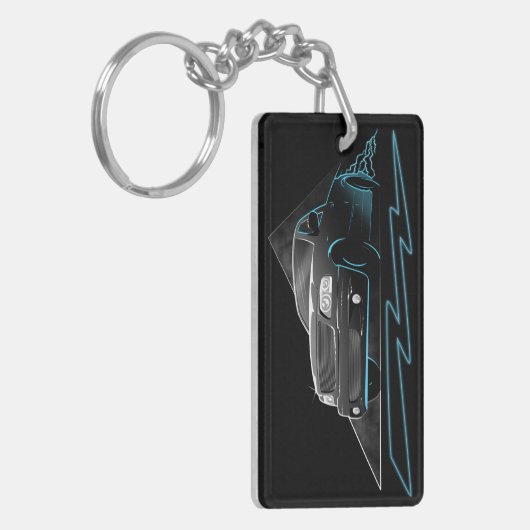 稲妻- Rodderのスローガンとして絶食させて下さい キーホルダー (正面左)