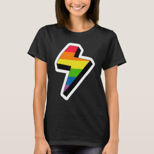 稲妻LGBTQゲイ権利誇りを持ったプライドレインボー Tシャツ