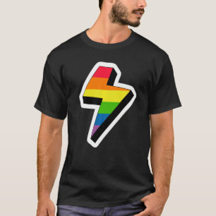 稲妻LGBTQゲイ権利誇りを持ったプライドレインボー Tシャツ