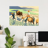 稲植え浅野竹二1949 ポスター (ホームオフィス)