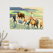 稲植え浅野竹二1949 ポスター (キッチン)