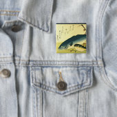 稲田・ふぐ – 広重の魚日本のプリントだが 缶バッジ (インサイチュ)
