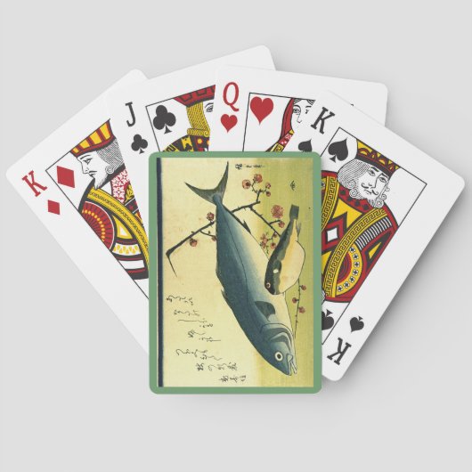 稲田・ふぐ – 広重の魚日本のプリント トランプ (裏面)