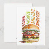 稼ぐ金とバ食べーガー，バユーモアのあるーガーデザイン シーズンカード (正面/裏面)