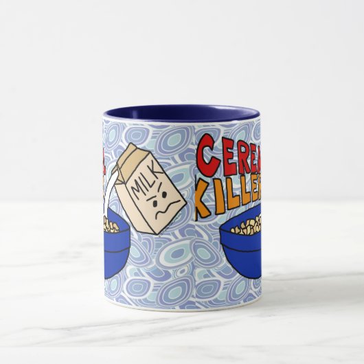 穀物のキラーコーヒー・マグ、怒っているミルクのカートン マグカップ (中央)