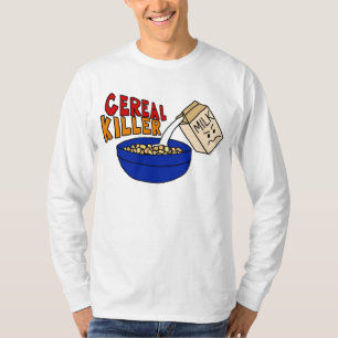 穀物のキラー、気違いのミルクの顔w/BlueボールのTシャツ Tシャツ