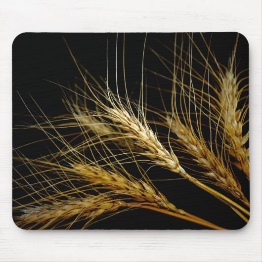 穀物のムギのこはく色の波 マウスパッド (正面)