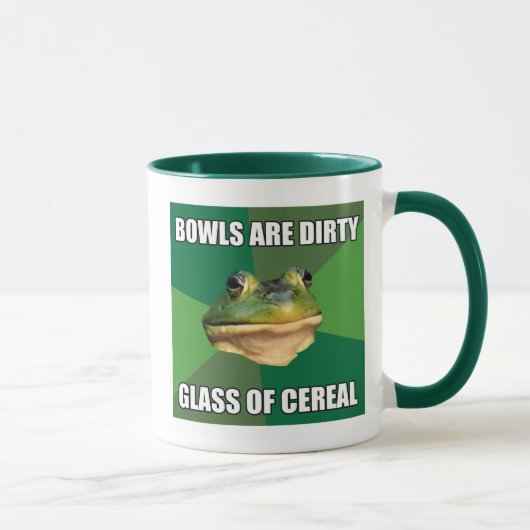 穀物の汚れた独身のカエルガラス マグカップ (右)