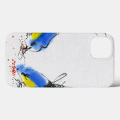 穀物をくちばしでつつく2つの小さいtitmouses。 書道 Case-Mate iPhoneケース (裏面 (横))