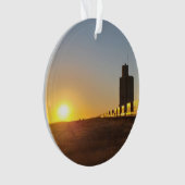 穀物エレベーターを通過する列車 オーナメント (正面)