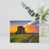 穀物倉庫および鉄道線路 ポストカード (スタンド正面)