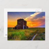 穀物倉庫および鉄道線路 ポストカード (正面/裏面)