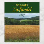 穀物収穫畑ワインラベル ワインラベル (シングルラベル)