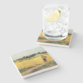 穀物畑（Berthe Morisot著） ストーンコースター (横)