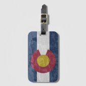 穂先のピークが付いているコロラド州の旗 ラゲッジタグ (正面縦)