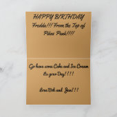 穂先のピーク挨拶状の上 カード (内部)