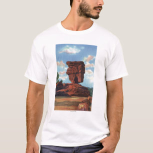 穂先のピーク、コロラド州-釣り合った石 Tシャツ
