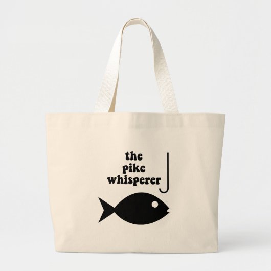 穂先の囁くものの魚釣り ラージトートバッグ (正面)