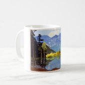 穂高岳,山穂高，吉田博，ウッドカット コーヒーマグカップ (正面左)