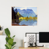 穂高岳,山穂高，吉田博，ウッドカット ポスター (ホームオフィス)