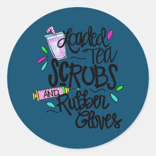 積みおもしろい込みティースクラブゴム手袋絞り染め ラウンドシール (正面)