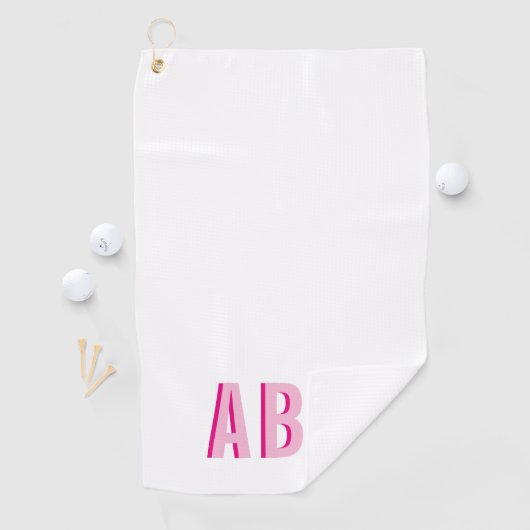 積みはっきりした上げピンク3文字モノグラム ゴルフタオル (インサイチュ)