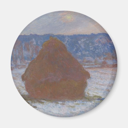 積みわら (雪の効果, 曇天) (1890-9 マグネット (正面)